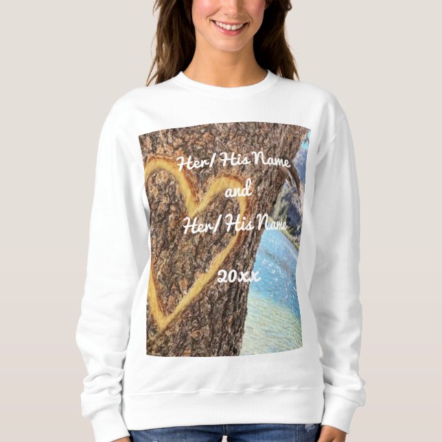 Camiseta Lago Tahoe Blue Water Tree Heart Love (Frente)
