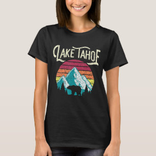 Camiseta Lago Tahoe California Nevada Vintage Bear Camping