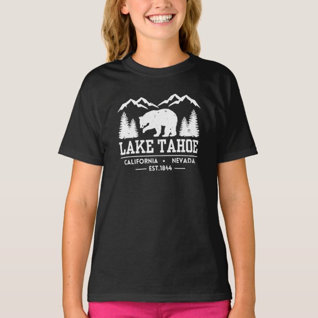 Camiseta Lago Tahoe - Montanhas do Urso Grizzly da Califórn (Frente)