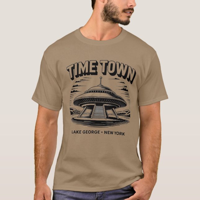 Camiseta Lago Time George, Nova York Retro 80s (Frente)