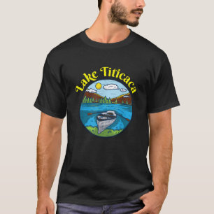 Camiseta Lago Titicaca Vestuário Peru Retro Barco