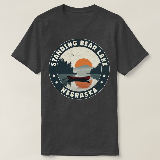 Camiseta Lago Urso Permanente de Nebraska Sunset (Frente do Design)