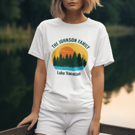 Camiseta Lago Vacation Sunset Personalizado Mulheres