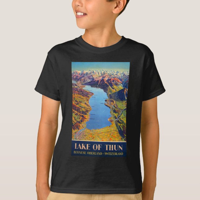 Camiseta Lago Vintage de Thun Suiça (Frente)