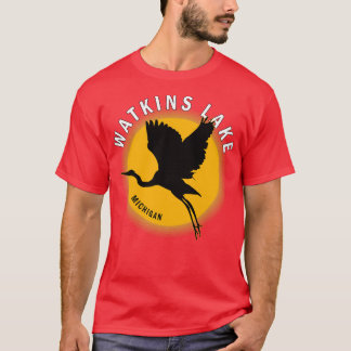 Camiseta Lago Watkins em Michigan Heron Sunrise