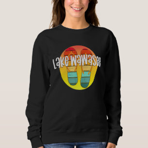 Camiseta Lago Wawasee Indiana Retro Flipflop Sunset Graphic