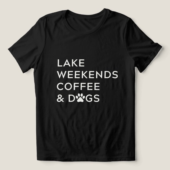 Camiseta Lago Weekends Café E Cães Amantes (Design frontal)