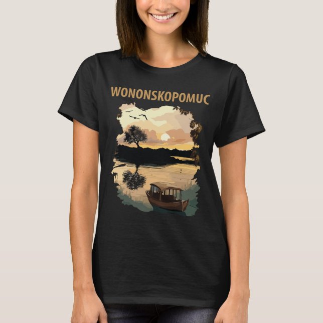 Camiseta Lago Wononscopomuc CT Viagem Retro (Frente)
