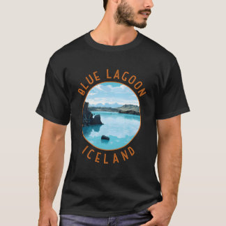 Camiseta Lagoa Azul Islândia Círculo em Distância