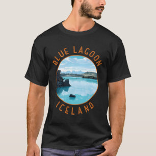 Camiseta Lagoa Azul Islândia Círculo em Distância