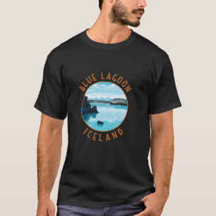 Camiseta Lagoa Azul Islândia Círculo em relevo Longo