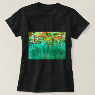 Camiseta lagoa verde serena com lilypads