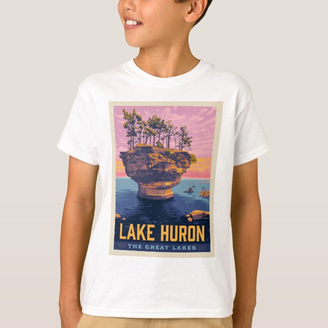 Camiseta Lagos excelente | Lago Huron (Frente)