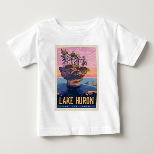 Camiseta Lagos excelente | Lago Huron (Frente)