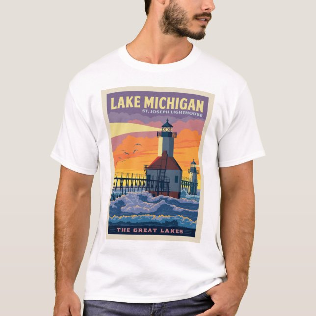 Camiseta Lagos excelente | Lago Michigan (Frente)