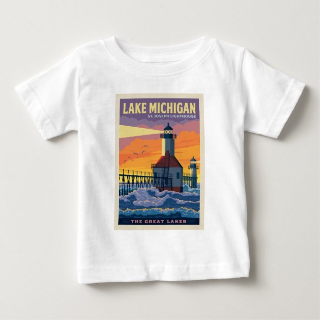 Camiseta Lagos excelente | Lago Michigan (Frente)