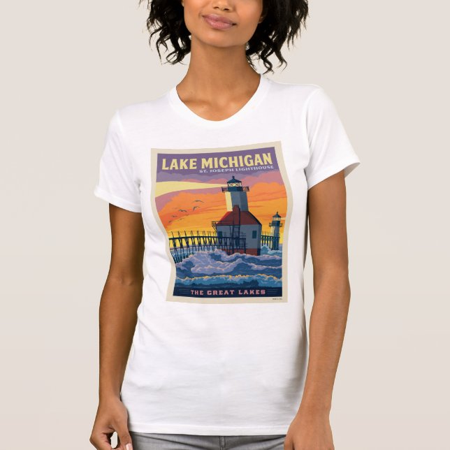 Camiseta Lagos excelente | Lago Michigan (Frente)