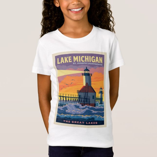 Camiseta Lagos excelente | Lago Michigan (Frente)