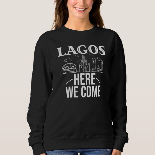 Camiseta Lagos Nigeria City Trip Skyline Map Travel   (Frente)