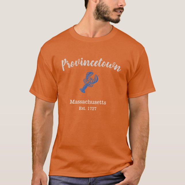 Camiseta Lagosta azul de Provincetown Massachusetts, homens (Frente)