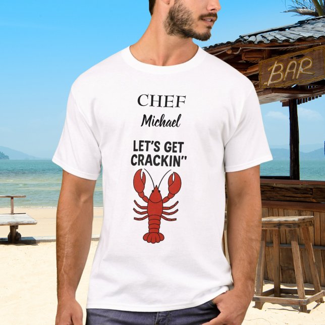 Camiseta Lagosta-do-mar-vermelho nome cozinheiro cozido (Criador carregado)