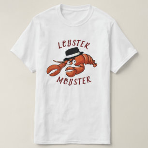 Camiseta Lagosta Magosta 🦞 Gangster De Cartoon De Olhos Am