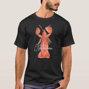 Camiseta Lagosta Pintada à Mão Crustáceo Lagostim 