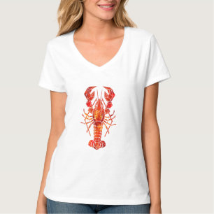 Camiseta Lagosta poligonal vermelha