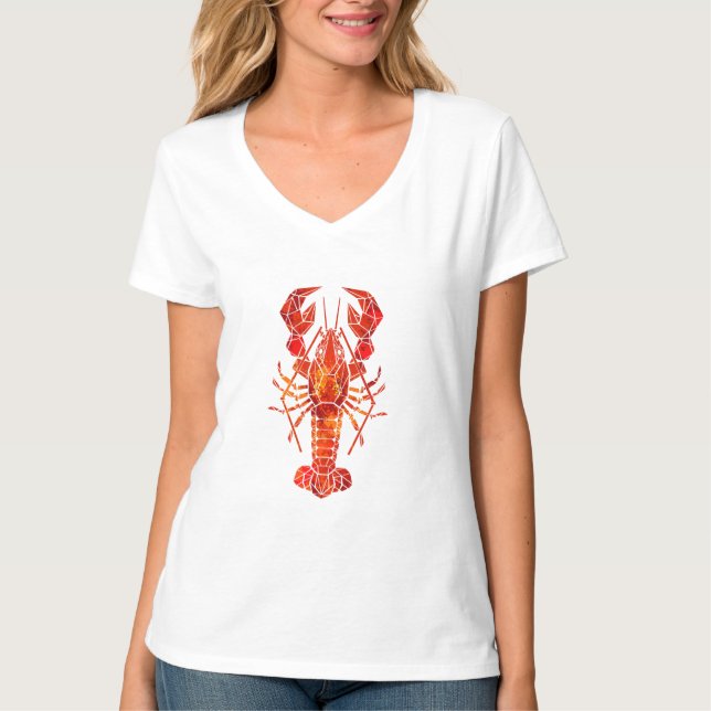 Camiseta Lagosta poligonal vermelha (Frente)