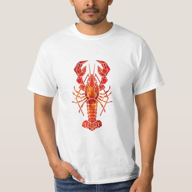 Camiseta Lagosta poligonal vermelha (Frente)