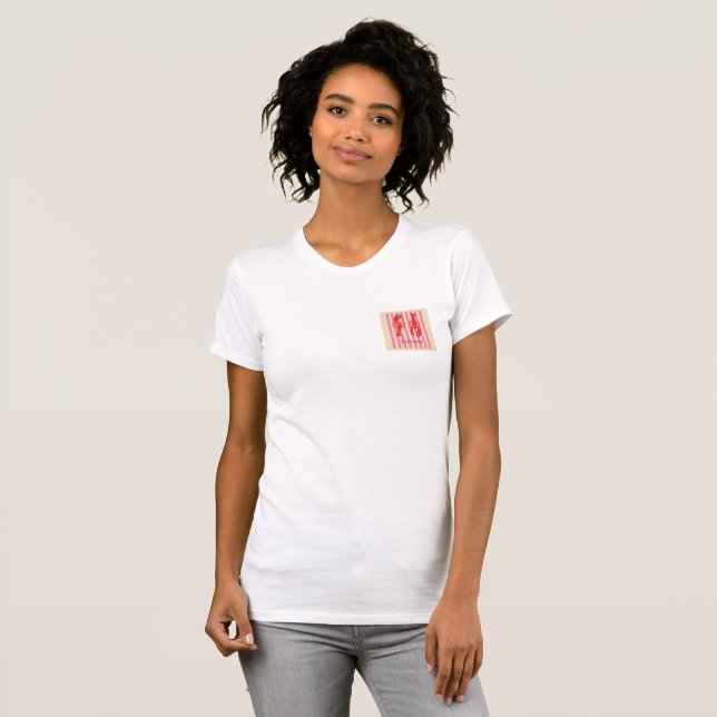 Camiseta Lagosta Pop Crustáceos em Listras de Bala (Frente Completa)