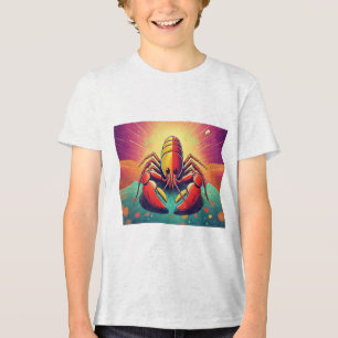 Camiseta Lagosta Psicodélica Arte Oceânica