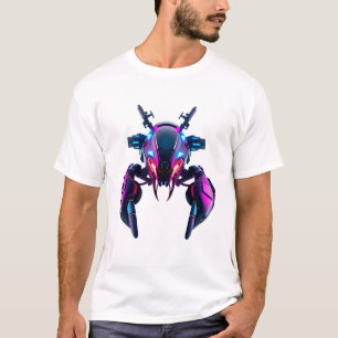 Camiseta Lagosta Robótica Face Neon Art