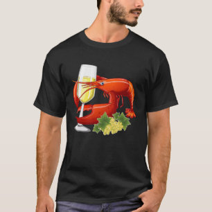 Camiseta Lagosta Vinho Bebendo Drinker Beach Cruise Vacati