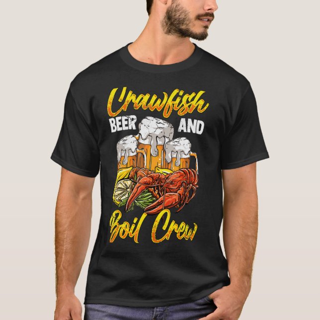 Camiseta Lagostas Com Pai De Lagosta De Cerveja E Crayfish (Frente)