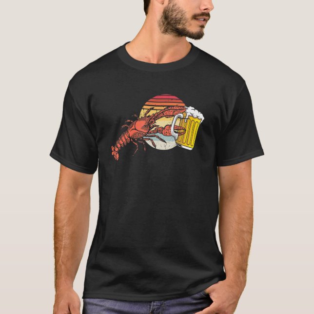 Camiseta Lagostas Vintage Bebidas Comidas Vacinando Ilustra (Frente)