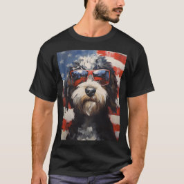 Camiseta Lagotto Romagnolo 4 de julho bandeira americana