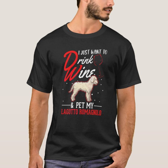 Camiseta Lagotto Romagnolo E Vinho (Frente)