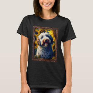 Camiseta Lagotto Romagnolo Pintando Flor Sunflower Mãe Wo