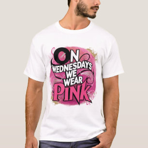 Camiseta Lágrima Cinzenta "Às Quartas-Feiras Vestimos Rosa"