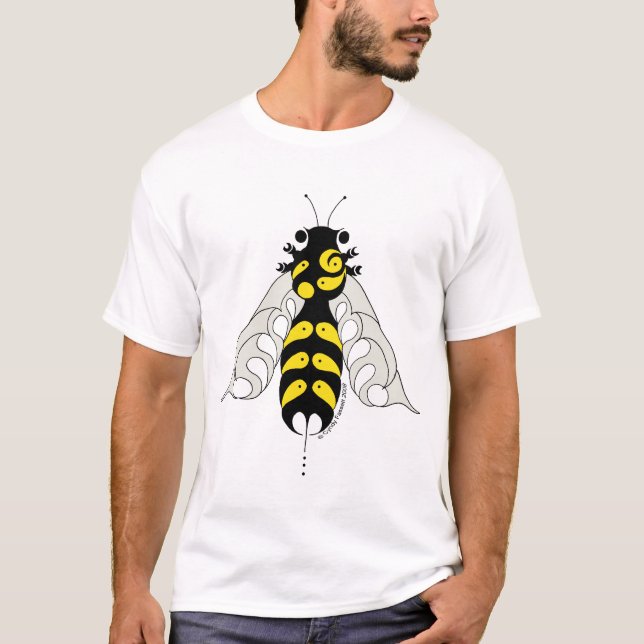 Camiseta Lágrima de abelha de mel do estilo tribal (Frente)