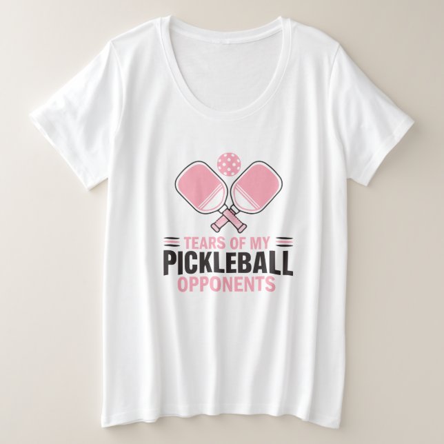 Camiseta Lágrimas de meus oponentes de Pickleball - Engraça (Frente do Design)