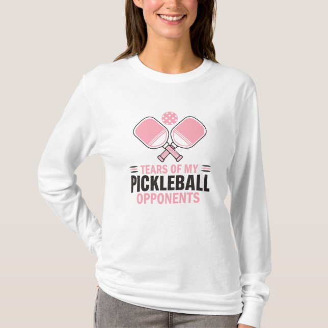 Camiseta Lágrimas de meus oponentes de Pickleball - Engraça (Frente)