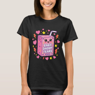 Camiseta Lágrimas de Papai Bebê Kawaii Caixa de Suco Fofo E
