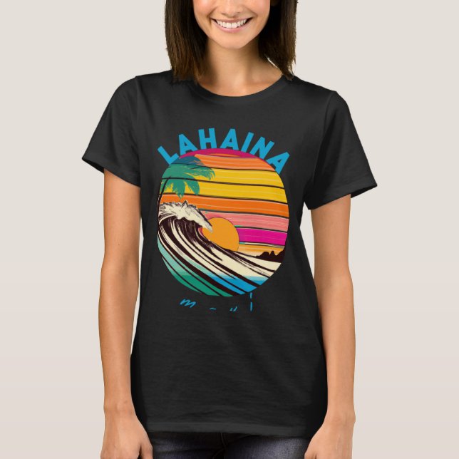 Camiseta Lahaina Retro 1980 Style Hawaii Beach (Frente)