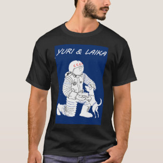 Camiseta Laika Gagarin Astronaut Space Russia Laika Cartoon