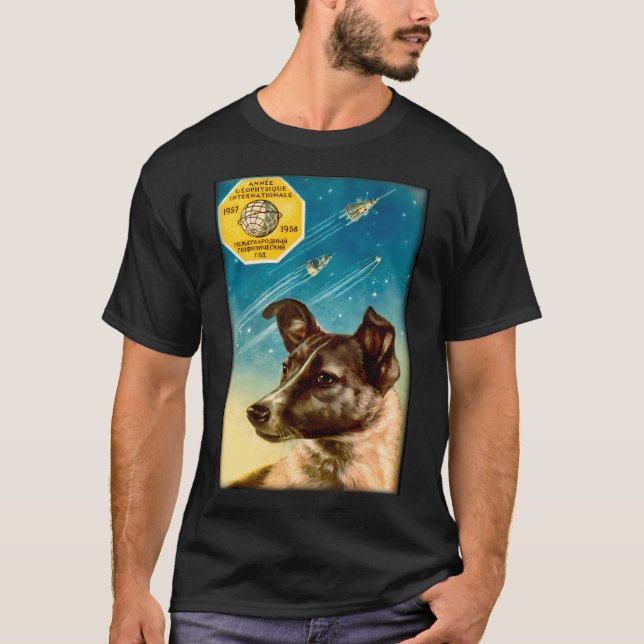 Camiseta Laika O Cão Espacial Russo Sputnik 2 (Frente)