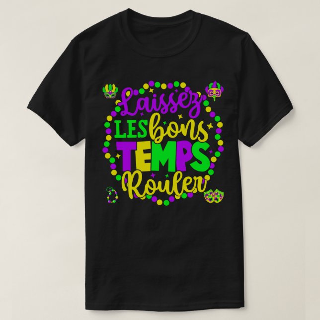 Camiseta Laissez les bons temps rouler Mardi Gras (Frente do Design)