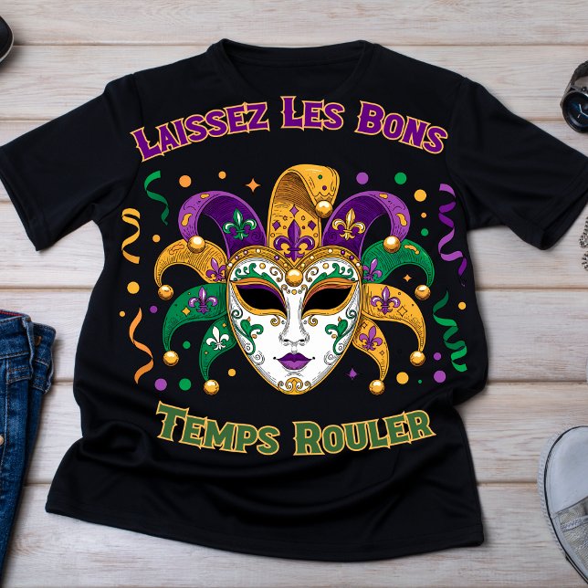 Camiseta Laissez Les Bons Temps Rouler Mardi Gras Mask (Laissez Les Bons Temps Rouler Mardi Gras Mask T-Shirt)
