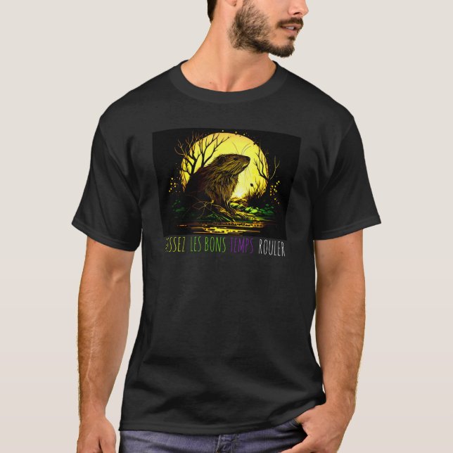 Camiseta Laissez Les Bons Temps Rouler Mardi Gras Nutria Ne (Frente)